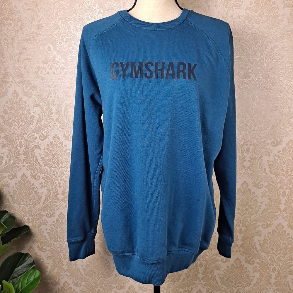 Gymshark Men's Size Small Dark Teal w/ Black Logo Sweatshirt Long Sleeve